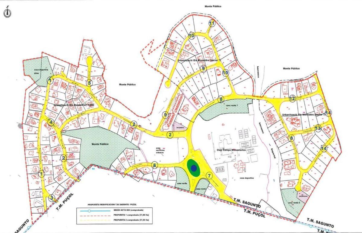 Zona de la urbanización los Monasterios que está en el término municipal de Sagunt.