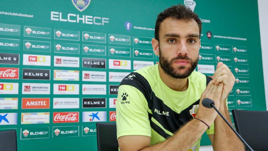 Gonzalo Verdú, en la sala de Prensa del estadio Martínez Valero