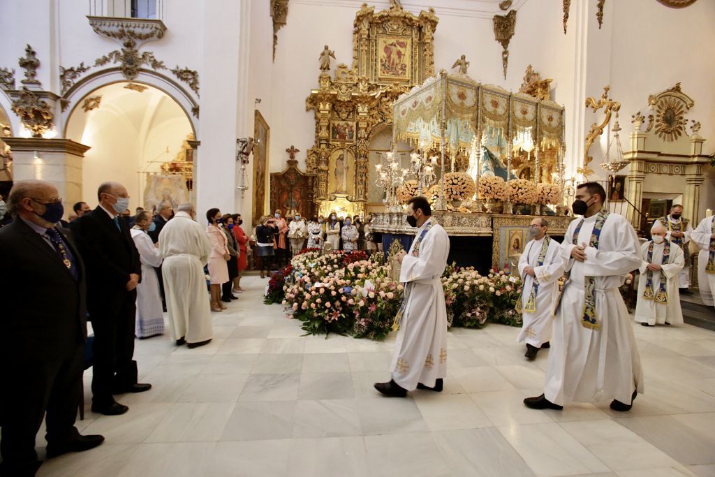 San Francisco acoge la misa en honor de la Dolorosa del Paso Azul de Lorca