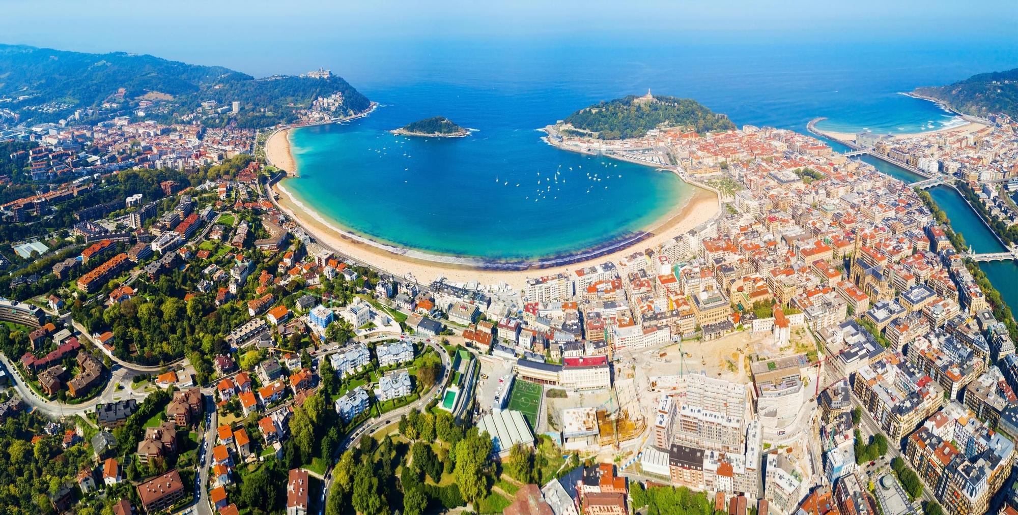 Vista aérea de San Sebastián.