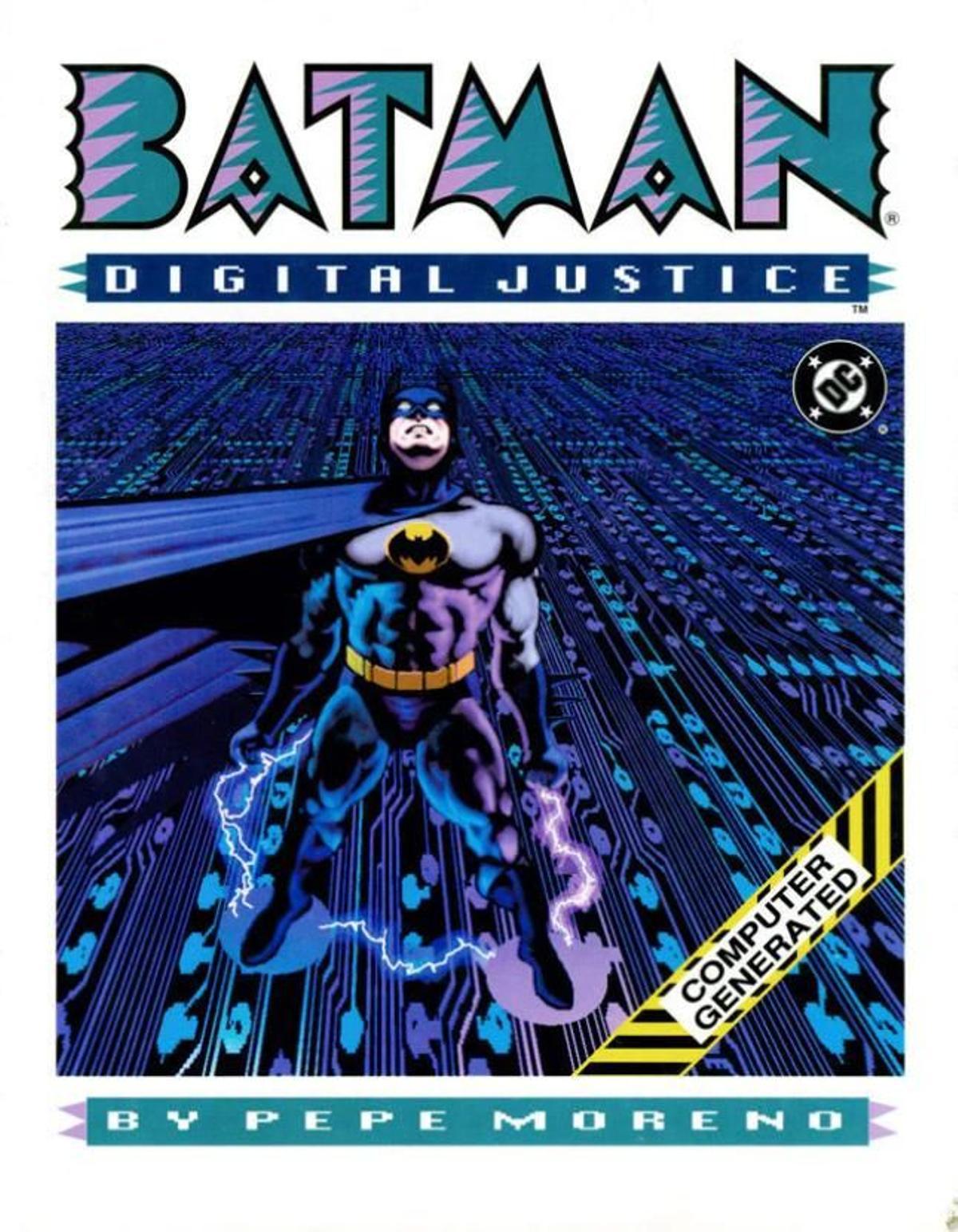 Portada de la novela gráfica 'Batman. Digital Justice' de Pepe Moreno, publicada en 1990.
