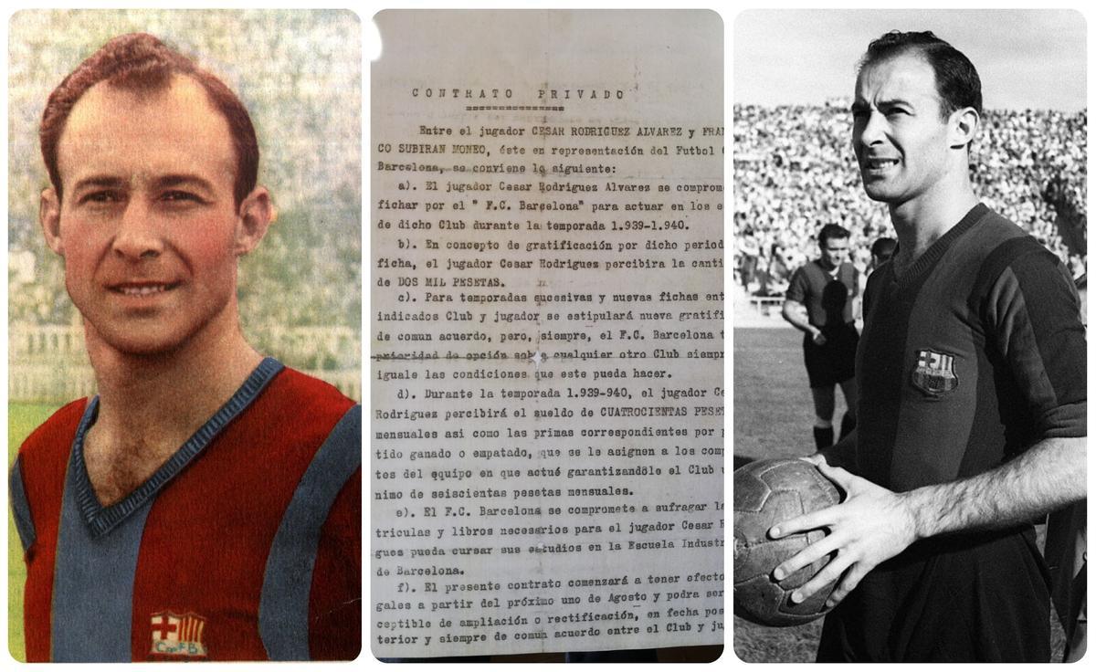 César Rodríguez firmó por el Barça después del final de la guerra civil