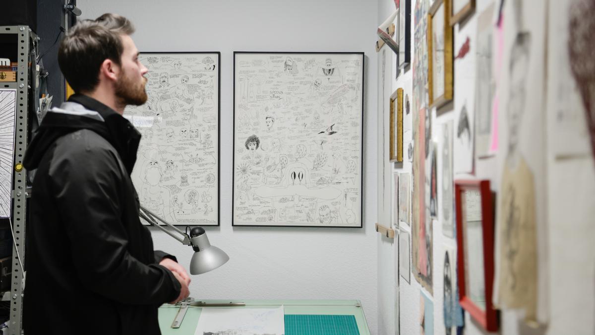Visita a un estudio de Carabanchel en la edición de Open Studios del año pasado.