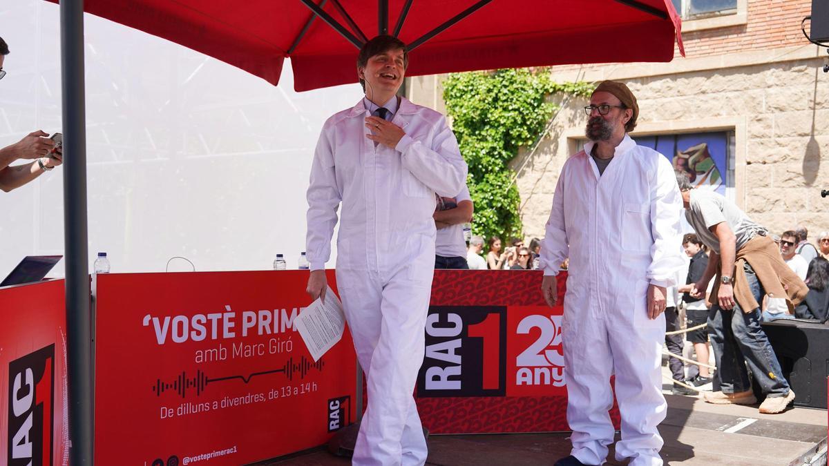 Marc Giró a l'escenari durant l'emissió del programa aquest matí