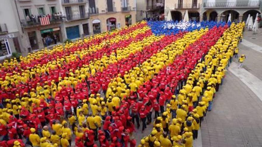 L&#039;estelada humana que es va fer fa cinc anys a la plaça de l&#039;Ajuntament