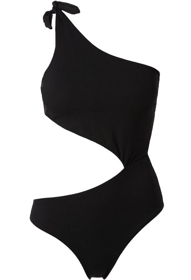 Colección bikinis y bañadores de Calzedonia, verano 2018: bañador asimétrico negro