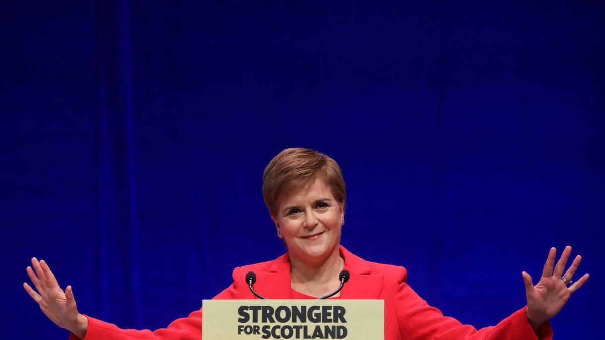 NIcola Sturgeon en un acto en Edimburgo.