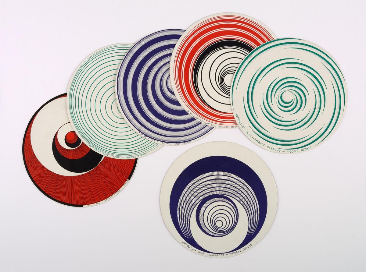 Una de las obras expuestas:  Marcel Duchamp, Disques optiques. Rotorelief,1935.