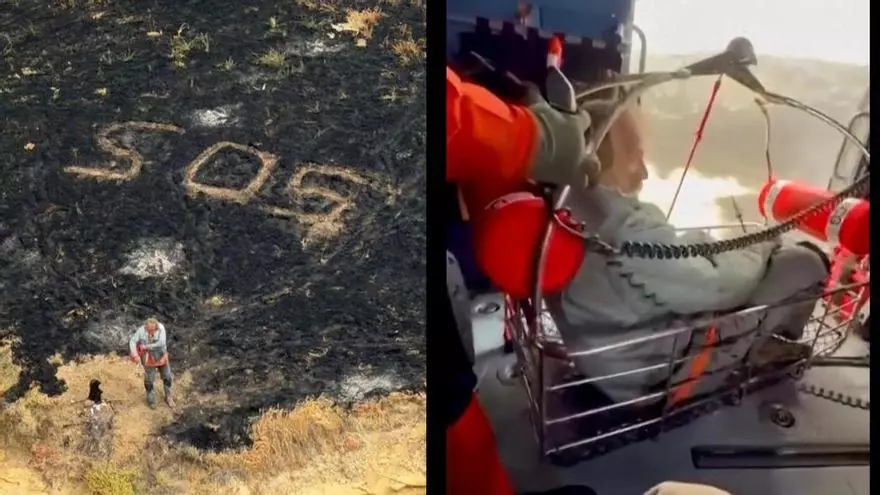 Rescatan al tripulante de una embarcación atrapado en una isla en llamas en California