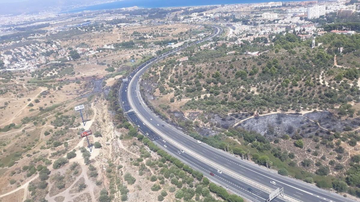 Vista de la carretera A7 a su paso por la provincia de Málaga.