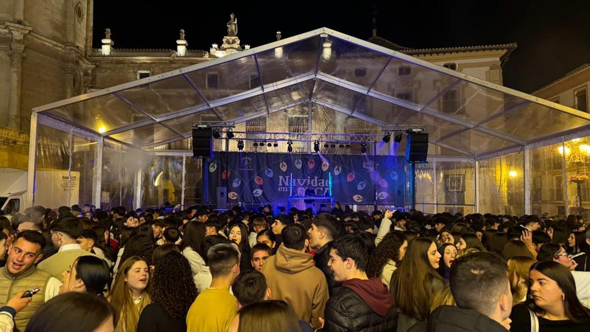 La plaza de España en Nochebuena.