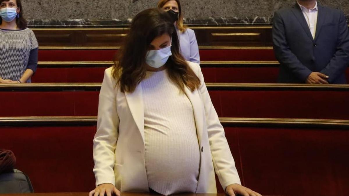 Sandra Gómez, en el pleno del Ayuntamento de este jueves