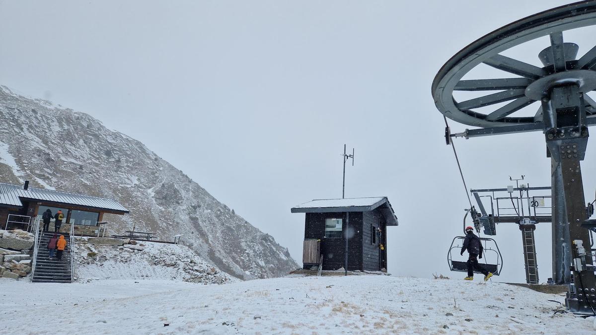 Nieve en la estación de esquí de Vallter (Ripollès, Girona).
