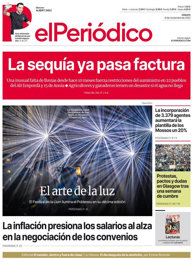 La portada d’EL PERIÓDICO del 6 de novembre del 2021