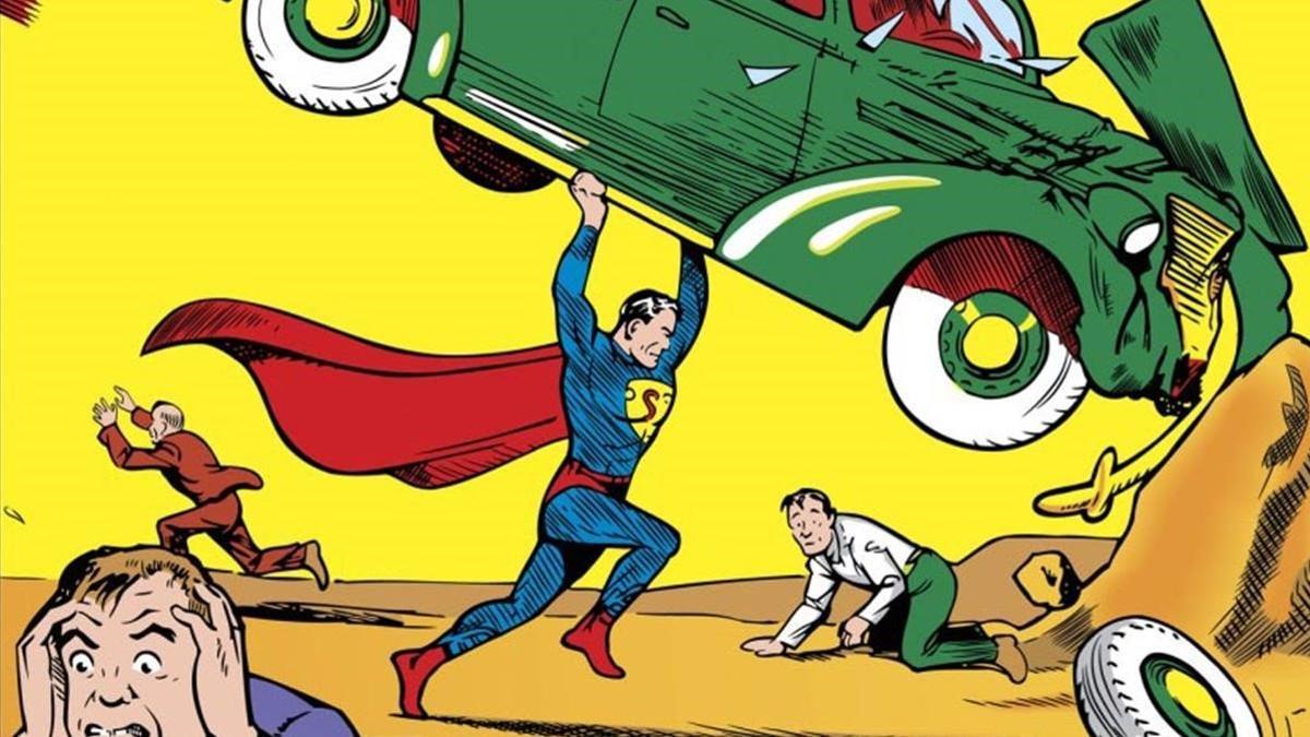 Detalle de la primera portada de 'Action Comics #1', donde debutaba Superman, en 1938.
