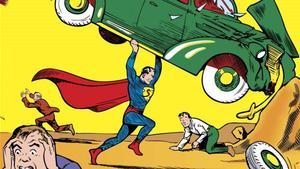 Detalle de la primera portada de ’Action Comics #1’, donde debutaba Superman, en 1938. 