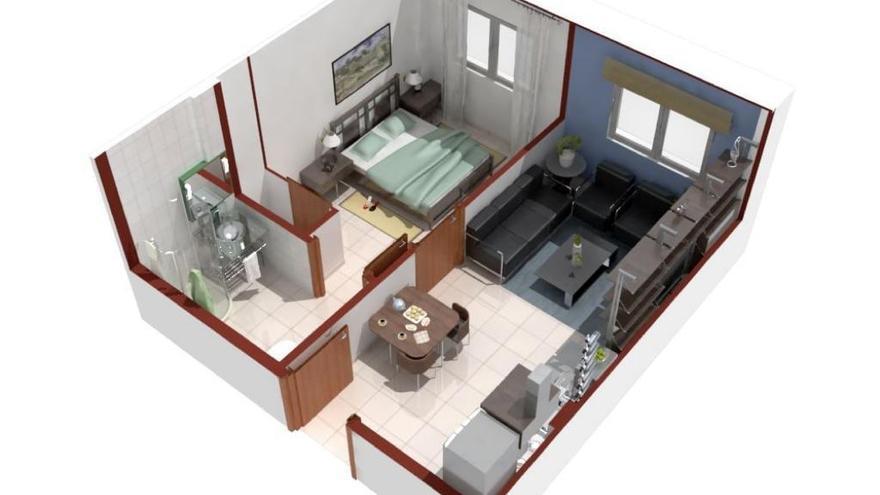 Imagen virtual de los nuevos apartamentos de Sama Naharro.