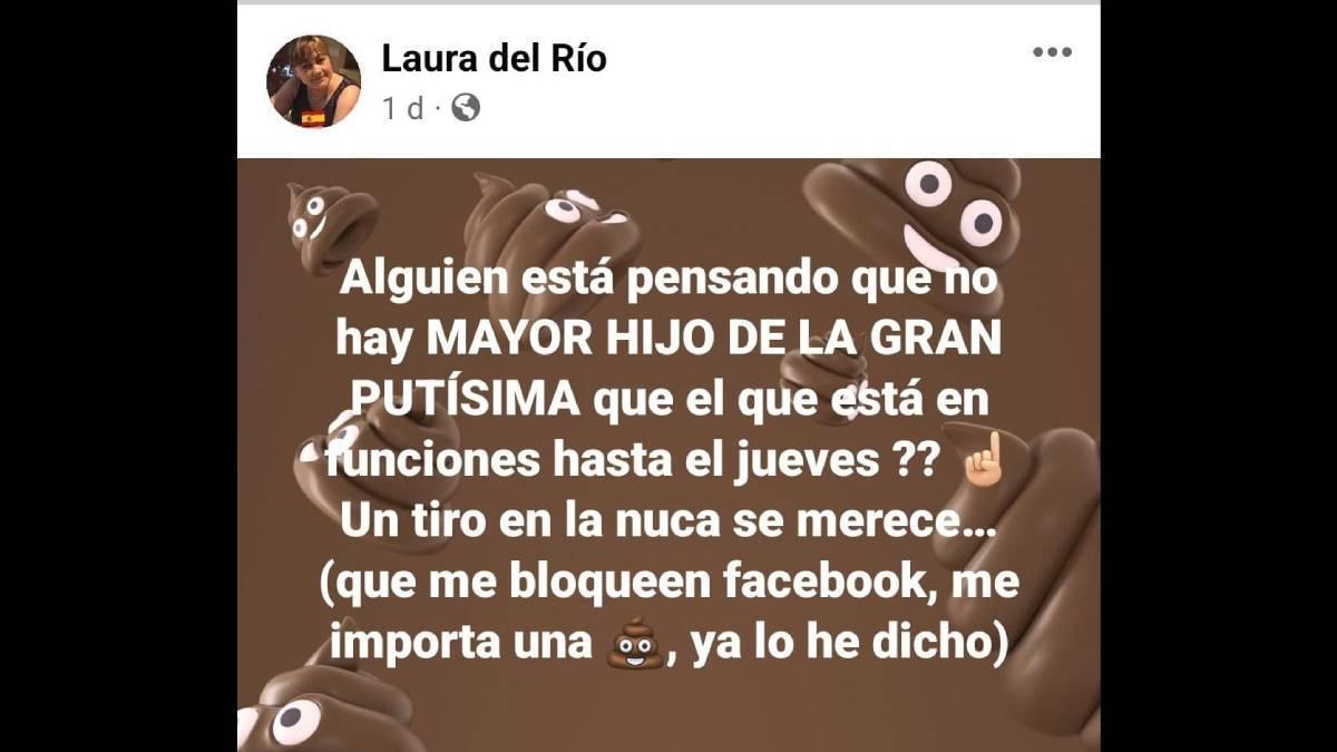 El tuit de la edil Laura del Río.