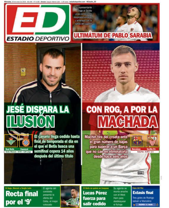 Portada ESTADIO DEPORTIVO miércoles 30 enero 2019