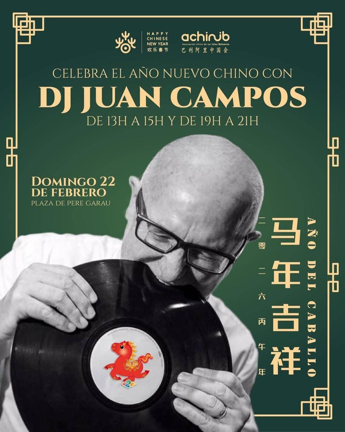 Cartel con la actuación de DJ Juan Campos. FBMD230009480200003e580000357e000022ae00001b2701000c5a0100de91010069d10100b3f0010091230200