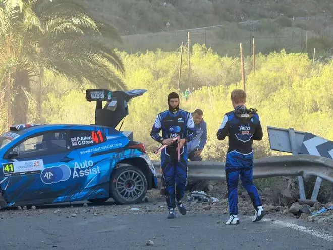 Accidente del piloto Philip Allen en el Rally Islas Canarias 2026 a la altura de Artenara