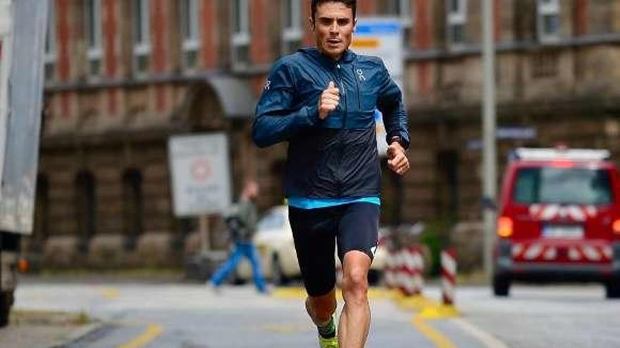 Javier Gómez Noya, entrenando en Hamburgo.