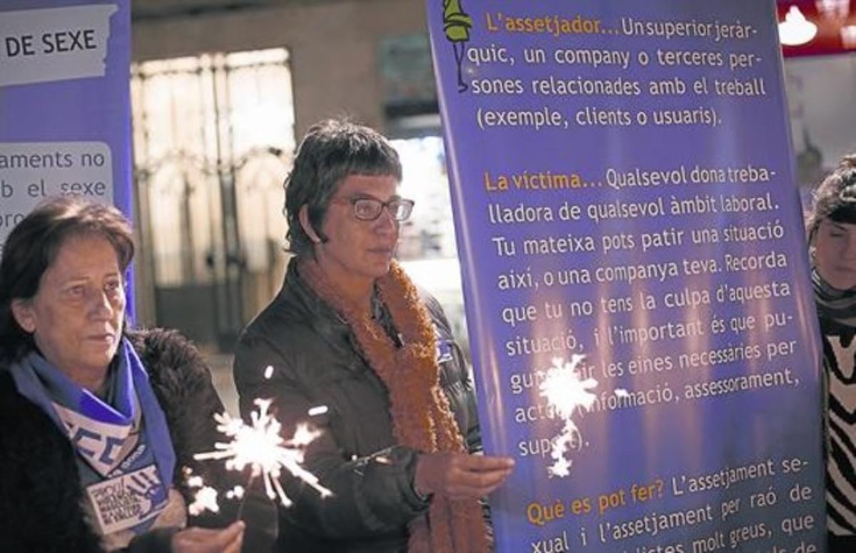 Protesta contra la violència de gènere a la plaça de Sant Jaume, al novembre.