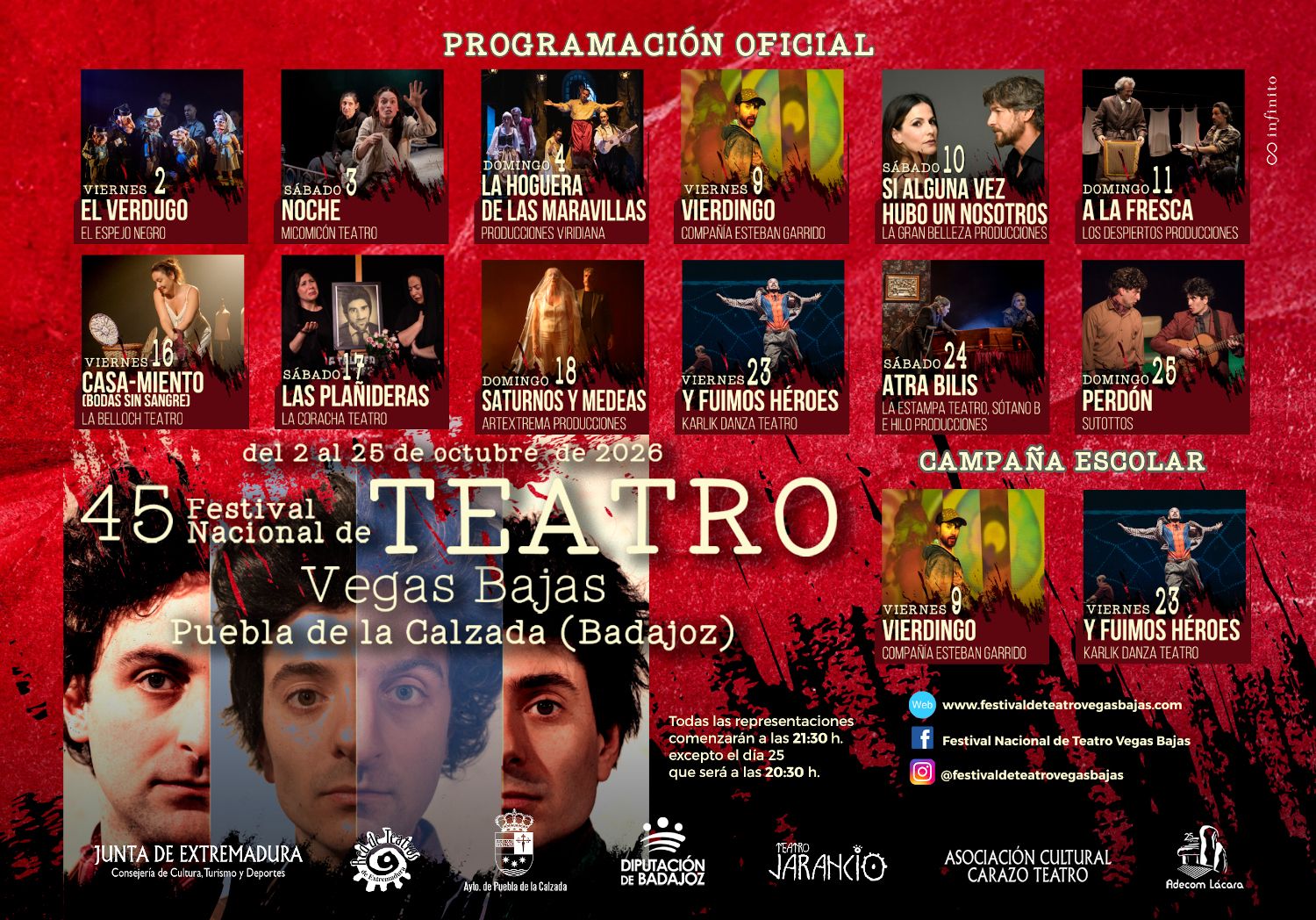 Cartel de la 45 edición del Festival Nacional de Teatro de las Vegas Bajas