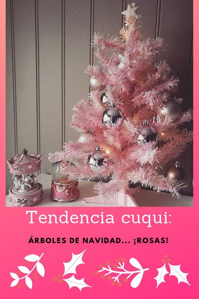 Tendencia cuqui: árboles de Navidad rosas