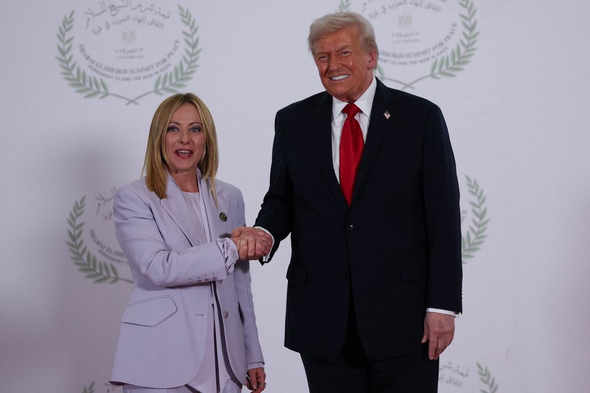 El presidente de EEUU, Donald Trump, y la primera ministra italiana, Giorgia Meloni.
