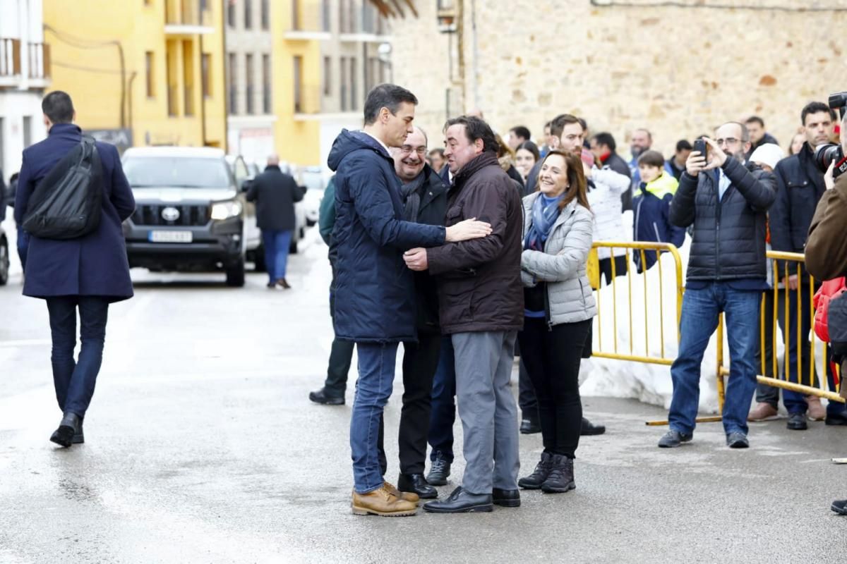 Pedro Sánchez en su visita a Teruel