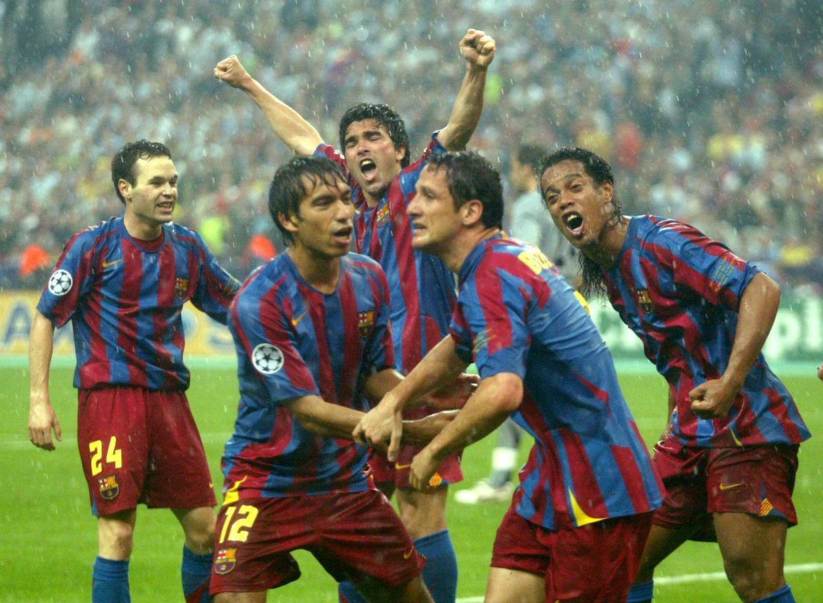 Juliano Belletti el 17 de mayo del 2006, marcó el histórico 2-1 ante el Arsenal que le daba la segunda Champions League al FC Barcelona en el Stade de France