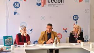 Genoveva Català, presidenta del CECBLL, Xavier Campreciós, periodista y socio del CECBLL y Conxita Sánchez, responsable del 50 aniversario del CECBLL.