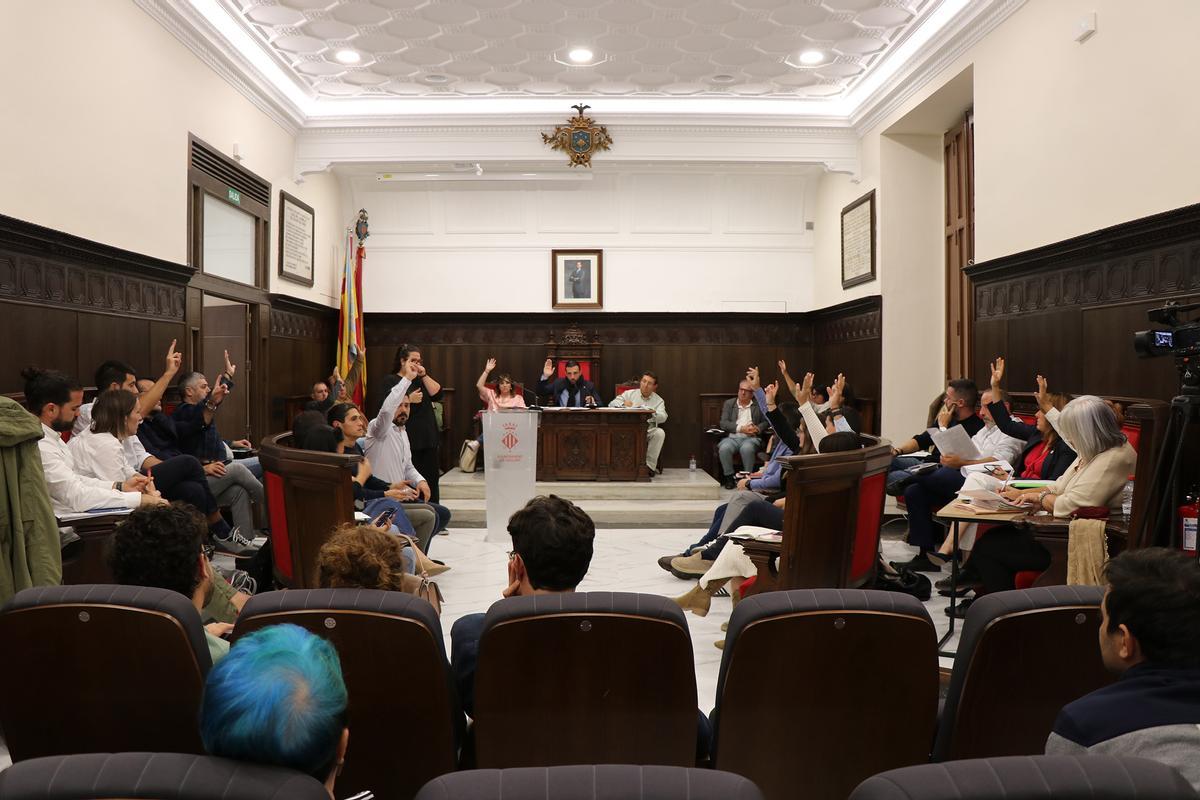 Momento de la votación en el pleno