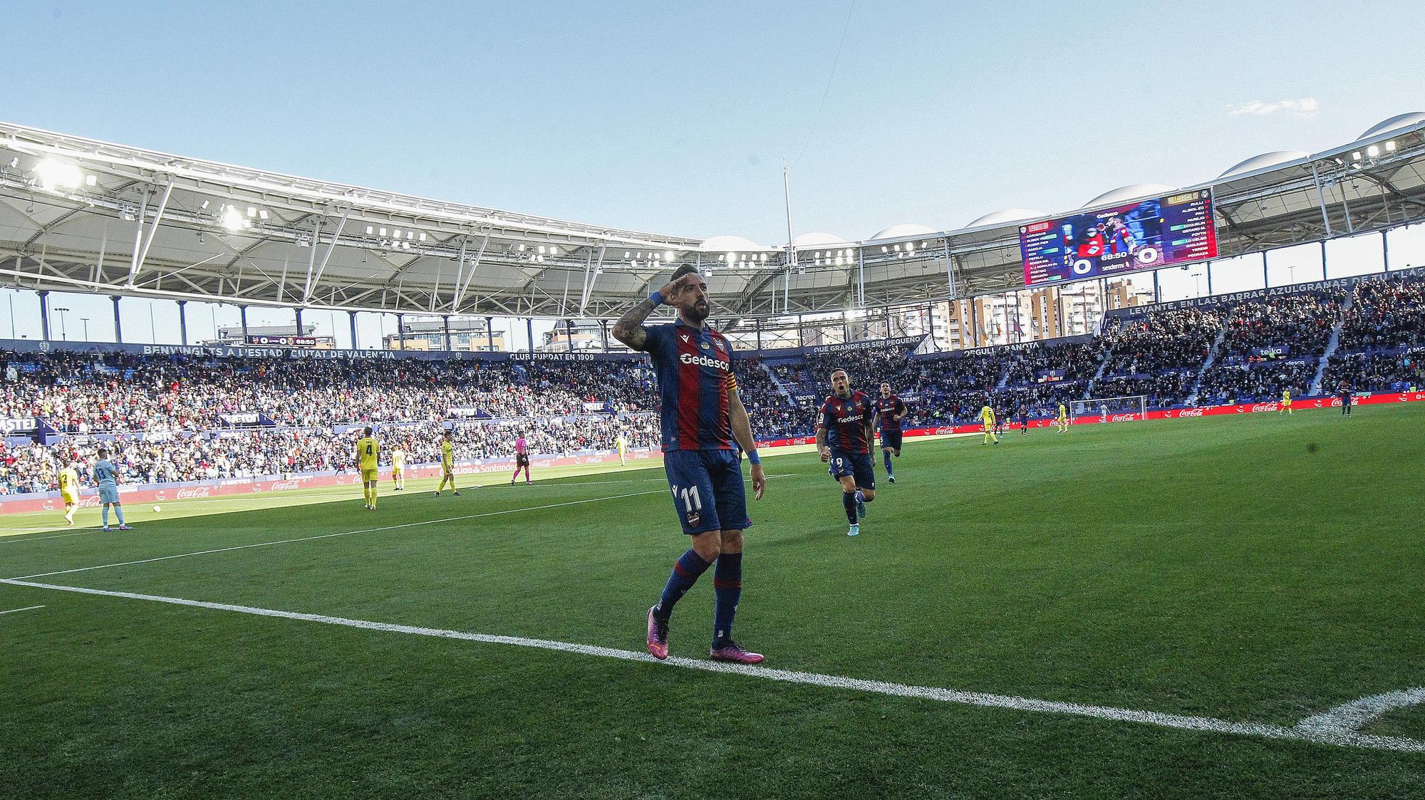 Las imágenes de la victoria del Levante frente al Villarreal en el Ciutat de València