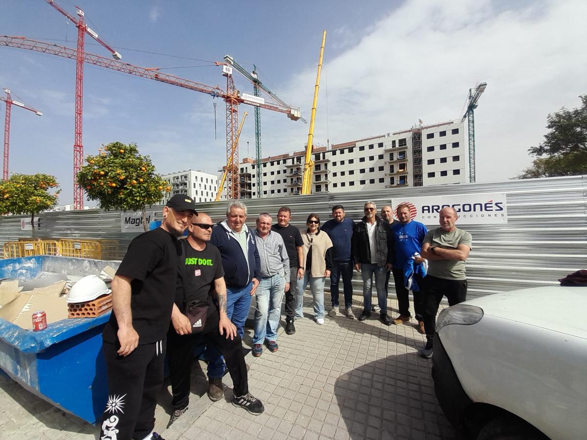 Protesta de gruístas durante la huelga en Córdoba.