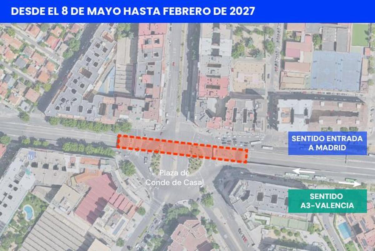 Afectación de las obras de Conde de Casal.