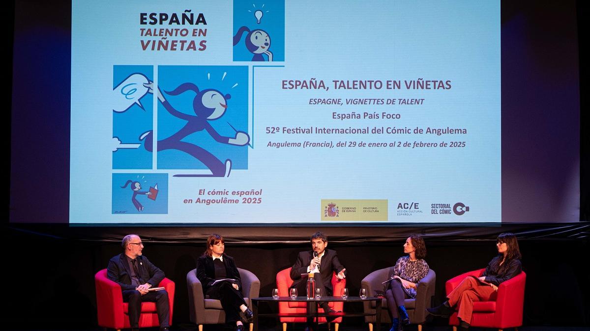 Un momento de la presentación del programa en el Festival Internacional de Cómic de Angulema