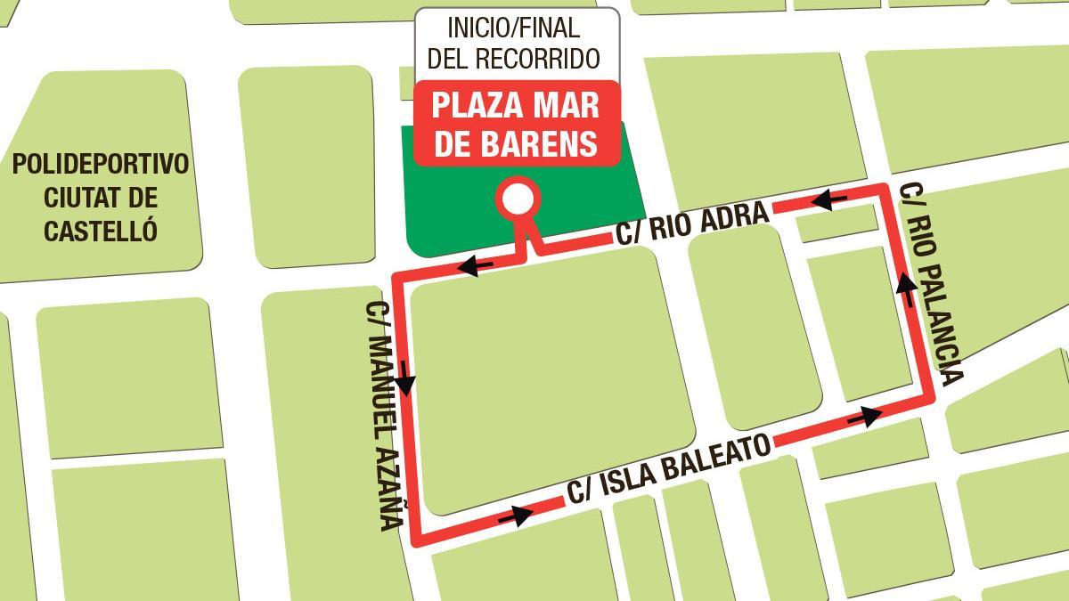 El segundo de los recorridos, por la zona del final de la avenida de Valencia.