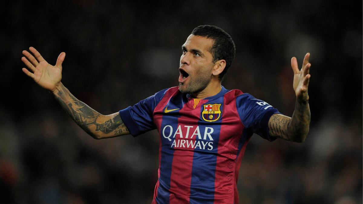 Dani Alves con la camiseta del FC Barcelona