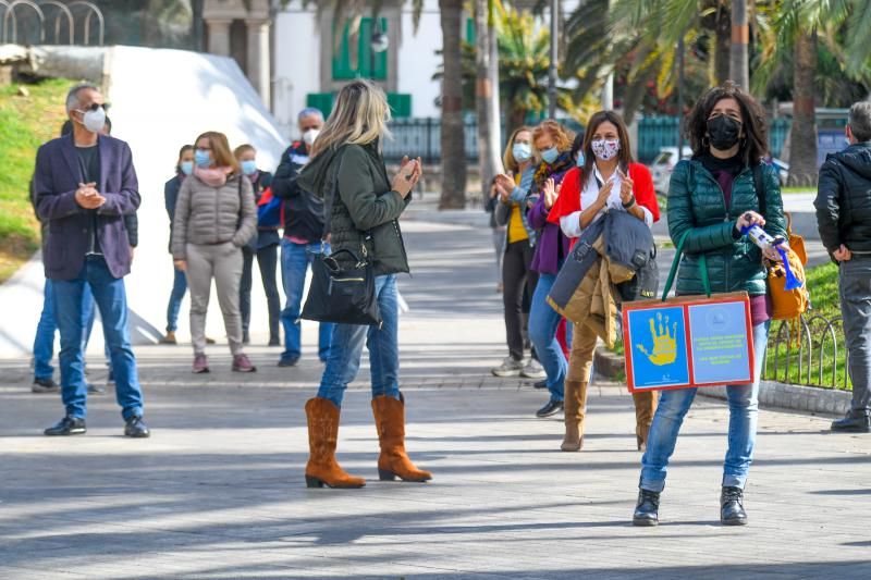 Concentración de trabajadores temporales de la Administración canaria