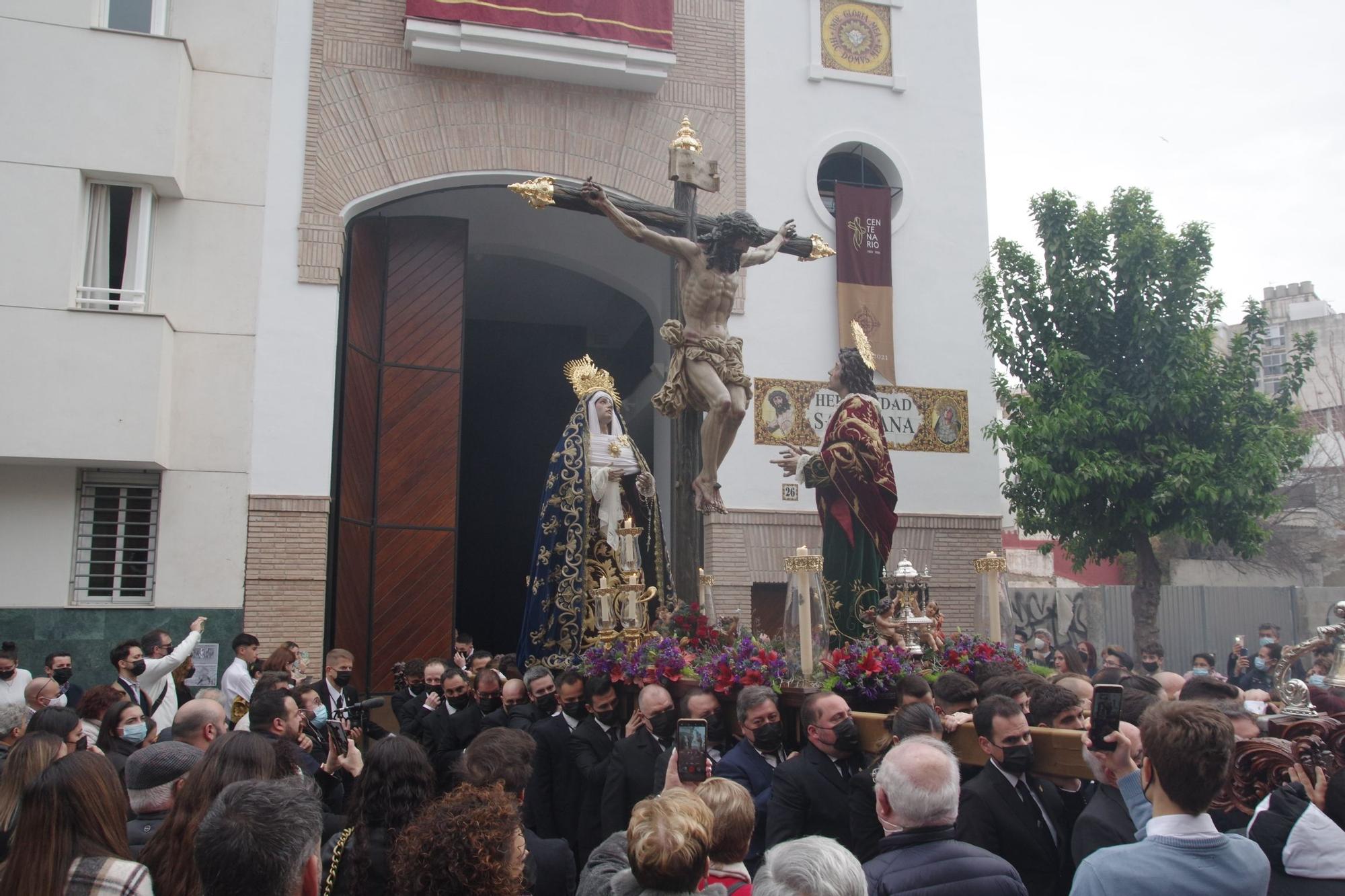 La escena del Ecce Mater, que representa la cofradía de Salesianos, XII Estación de este Vía Crucis