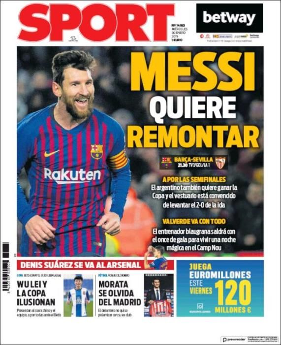 Portada SPORT miércoles 30 enero 2019