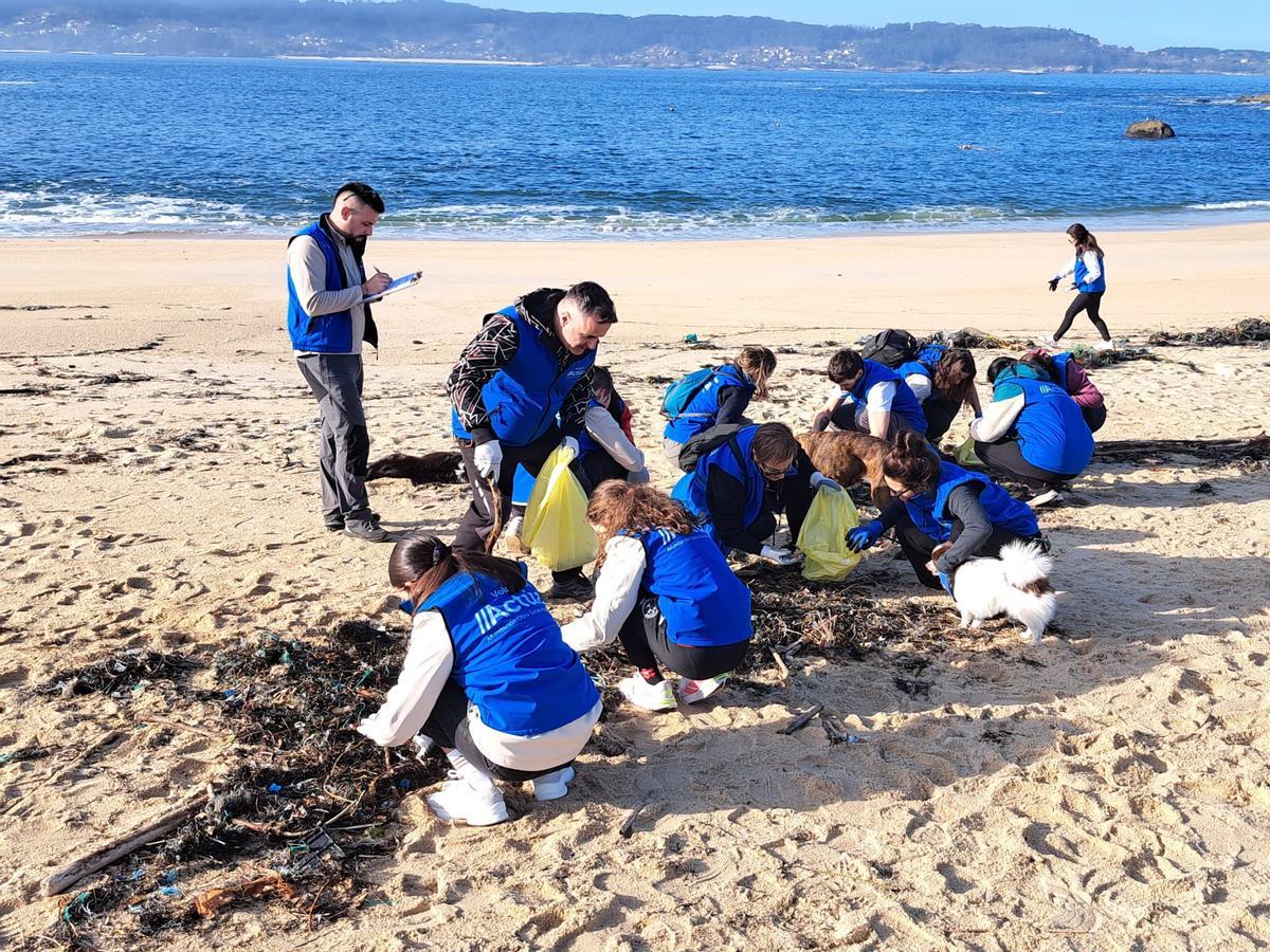 La limpieza de la playa de Area de Bon, en Bueu, en imágenes (II)