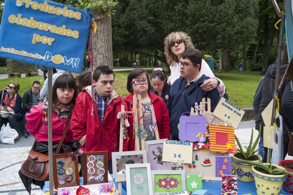 Mercadillo de escolares en el Paseo de Los Álamos de Oviedo