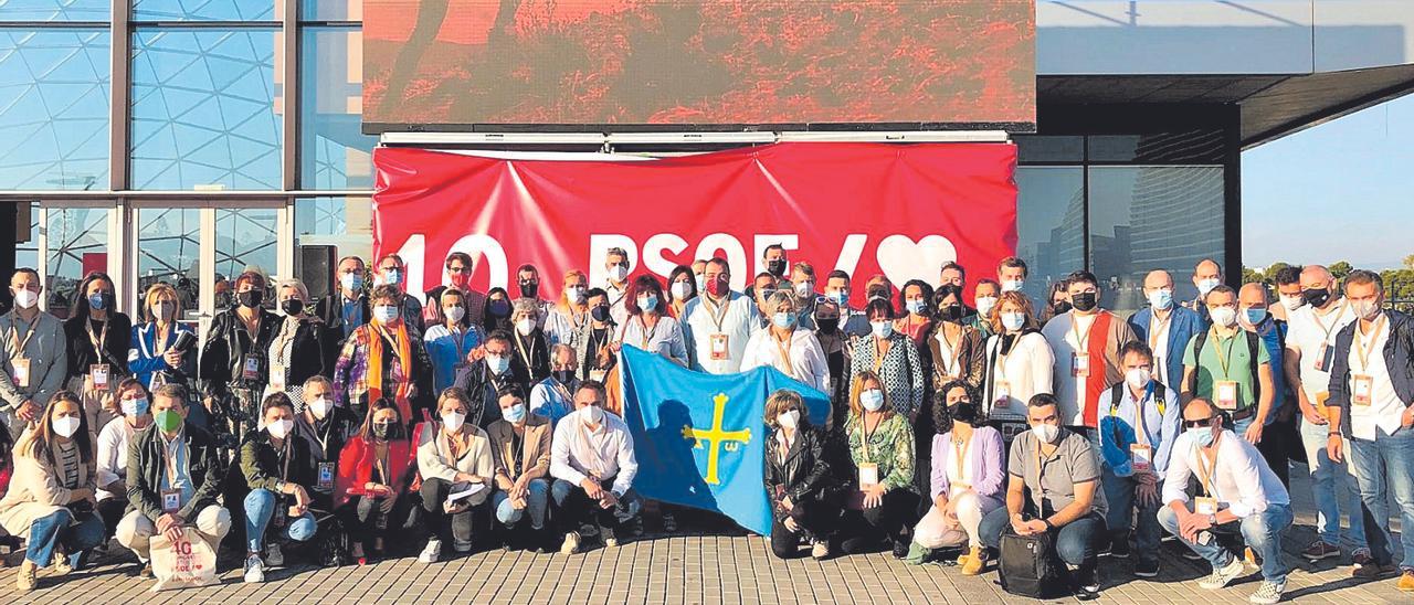 La delegación asturiana socialista en Valencia.