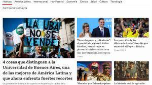 El mensaje de Pedro Sánchez, en portada de la versión digital de la BBC.