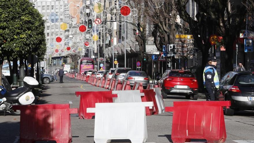 La Gran Vía, esta mañana. // José Lores