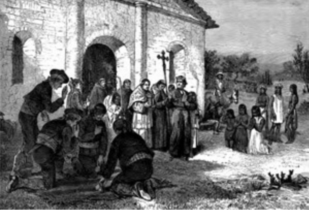 Imagen de una evangelización del libro 'Memorial', de Fray Alonso de Benavides