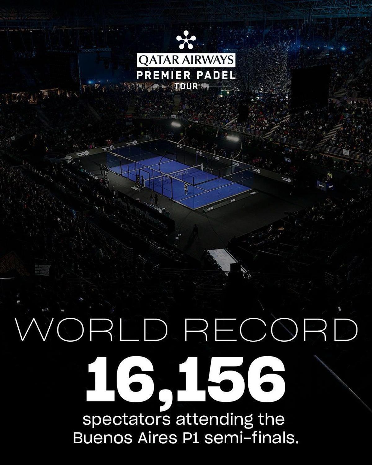 Buenos Aires es la sede donde más público ha asistido a un partido de pádel
